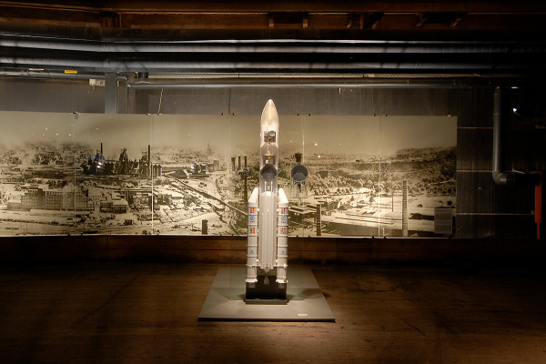 Raktenmodell als Exponat